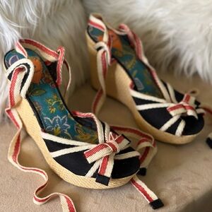Rocket Dog Wedge Sandals with Ribbon Accents